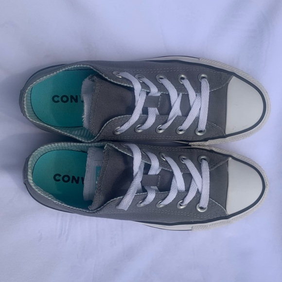 Converse All Star Chuck Taylor Double 2 Tongue Sneaker Grey Aqua Women's Size 6 - Picture 2 of 12